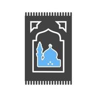 Prayer Rug Glyph Blue and Black Icon vector