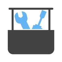 Toolbox Glyph Blue and Black Icon vector