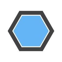 hexágono glifo icono azul y negro vector