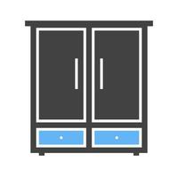 armario glifo icono azul y negro vector