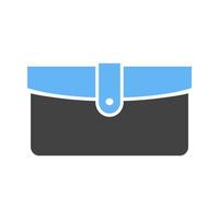 Wallet Glyph Blue and Black Icon vector