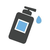 Lotion Bottle Glyph Blue and Black Icon vector
