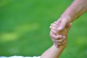 happy grandfather and child in park photo