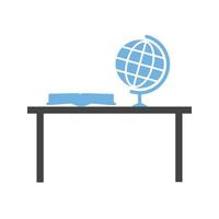 Study Desk II Glyph Blue and Black Icon vector