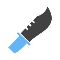 cuchillo glifo icono azul y negro vector