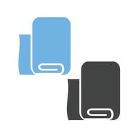 servilletas dobladas glifo icono azul y negro vector