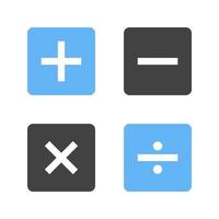 símbolos matemáticos ii glifo icono azul y negro vector