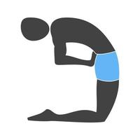 Camel Pose II Glyph Blue and Black Icon vector