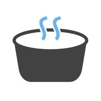 Soup Pot Glyph Blue and Black Icon vector