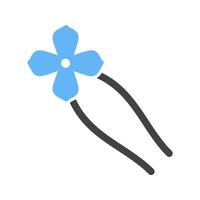 Hair Pins Glyph Blue and Black Icon vector