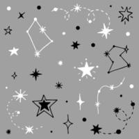 Collection of night sky elements vector