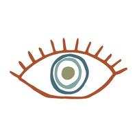 Vector abstract eye in flat, doodle, end draw style. Simple illustration for design and decoration