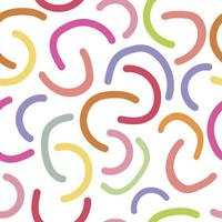 Abstract multicolored arc pattern. Rainbow trending doodle style vector