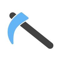 Scythe Glyph Blue and Black Icon vector