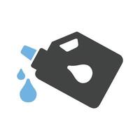 Pouring Oil Glyph Blue and Black Icon vector