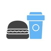 Fast Food Glyph Blue and Black Icon vector