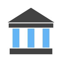 Museum Building I Glyph Blue and Black Icon vector