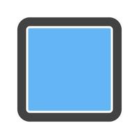 Square with Round Corner Glyph Blue and Black Icon vector