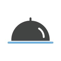 glifo de comida cubierto icono azul y negro vector