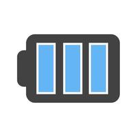 Battery II Glyph Blue and Black Icon vector