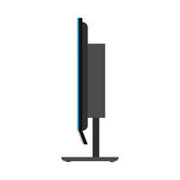 TV unit communication equipment screen vector. Interior multimedia electronic icon television side view vector