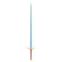 Longsword vector sharp cartoom magic king icon illustration. Medieval warrior weapon design