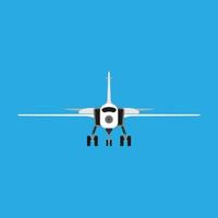 Attack aircraft vector military army aviation icon front view. War plane jet force fighter. Defense navy engine design