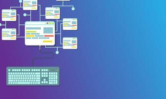 Web design concept vector flat illustration design. Page website building process development.