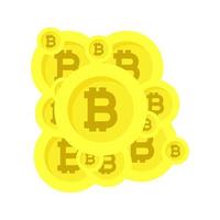 Bitcoin coin finance business currency symbol vector icon money. Illustration bitcoin coin gold sign market internet digital cryptocurrency blockchain banking icon investment cyberspace cash network