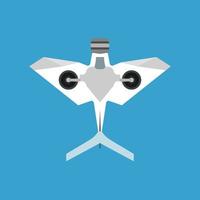 Drone quadrocopter vector icon aerial camera aircraft. Digital innovation flat remote unmanned robot. Gadget cartoon smart
