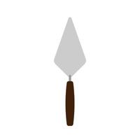 Putty knife equipment builder tape brush vector icon. Construction repair cement spatula bricklayer flat tool scraper