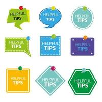 A collection of helpful tips with flat design. Tricky advice message vector illustration concept