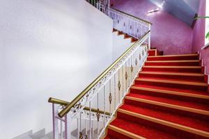 stairs  emergency and evacuation exit stair in up ladder in a new office building photo