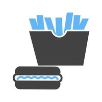 Fast Food Glyph Blue and Black Icon vector