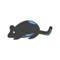 icono de glifo de ratón azul y negro vector
