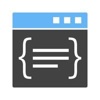 Code Glyph Blue and Black Icon vector