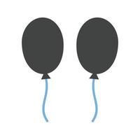 Balloons Glyph Blue and Black Icon vector