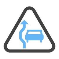 Overtake Glyph Blue and Black Icon vector