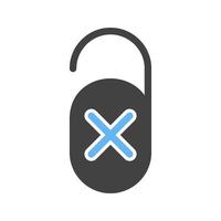 Do not Disturb Glyph Blue and Black Icon vector