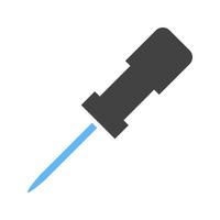 Awl Glyph Blue and Black Icon vector