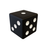 Black realistic dice. png