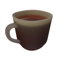 Brown cup with tea. png