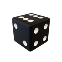 Black plastic dice. png