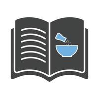 Cookbook Glyph Blue and Black Icon vector