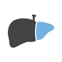 Liver Glyph Blue and Black Icon vector