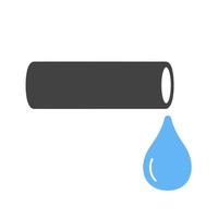 Water Pipe Glyph Blue and Black Icon vector