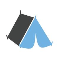 Camp Glyph Blue and Black Icon vector