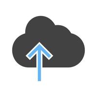 Cloud with upward arrow Glyph Blue and Black Icon vector