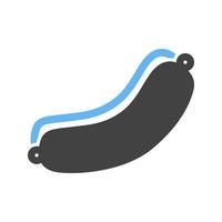 Hot Dog Glyph Blue and Black Icon vector