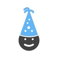 cumpleaños niño glifo icono azul y negro vector